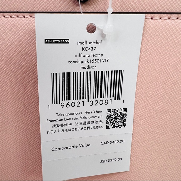 Kate Spade Madison Small Satchel Crossbody In Conch Pink - Picture 10 of 11